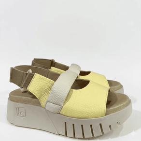 Sandalias Plataforma Jose Saenz Amarillo suave y crema