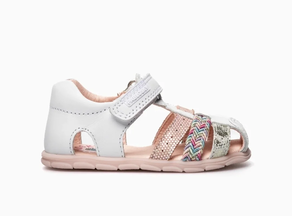 SANDALIA BAREFOOT PBK 67100 BLANCO TIRAS COLOR (21-23)