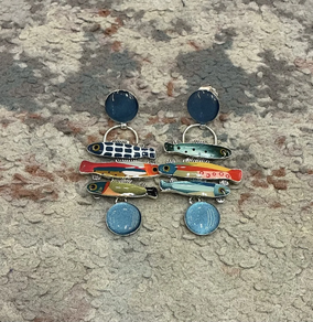 Pendientes truchas esmalte