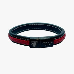 Pulsera de Piel Trenzada roja y negra  - Athletic Club