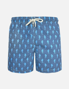 BAÑADOR DE CHICO AZUL CON CABALLITOS DE MAR REF. 6173