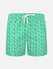 BAÑADOR CHICO VERDE CON BARCOS REF. 6176