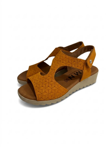 Sandalias Planas Kamina serraje naranja