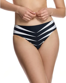 Braguita de bikini marca ORY con talle alto y estampado chevron geométrico