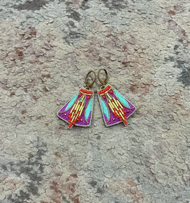 Pendientes seda y piel