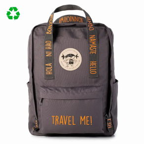 Mochila saludos del mundo ¡Viájame! Gris