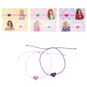 TOPModel BFF Set de pulseras de corazón textil