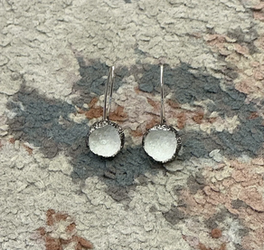 Pendientes plata y blanco
