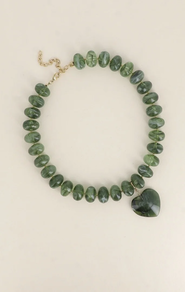 Collar Colgante Corazón Verde