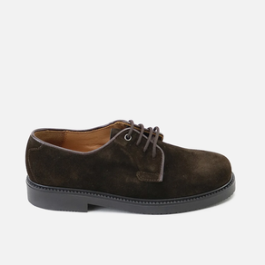 Zapato colegial Eli de cordon Ante Marron Oscuro tallas 31-34